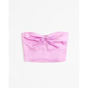 Abercrombie & Fitch Strapless Satin Top Size Large Smocked‎ Back Sleeveless